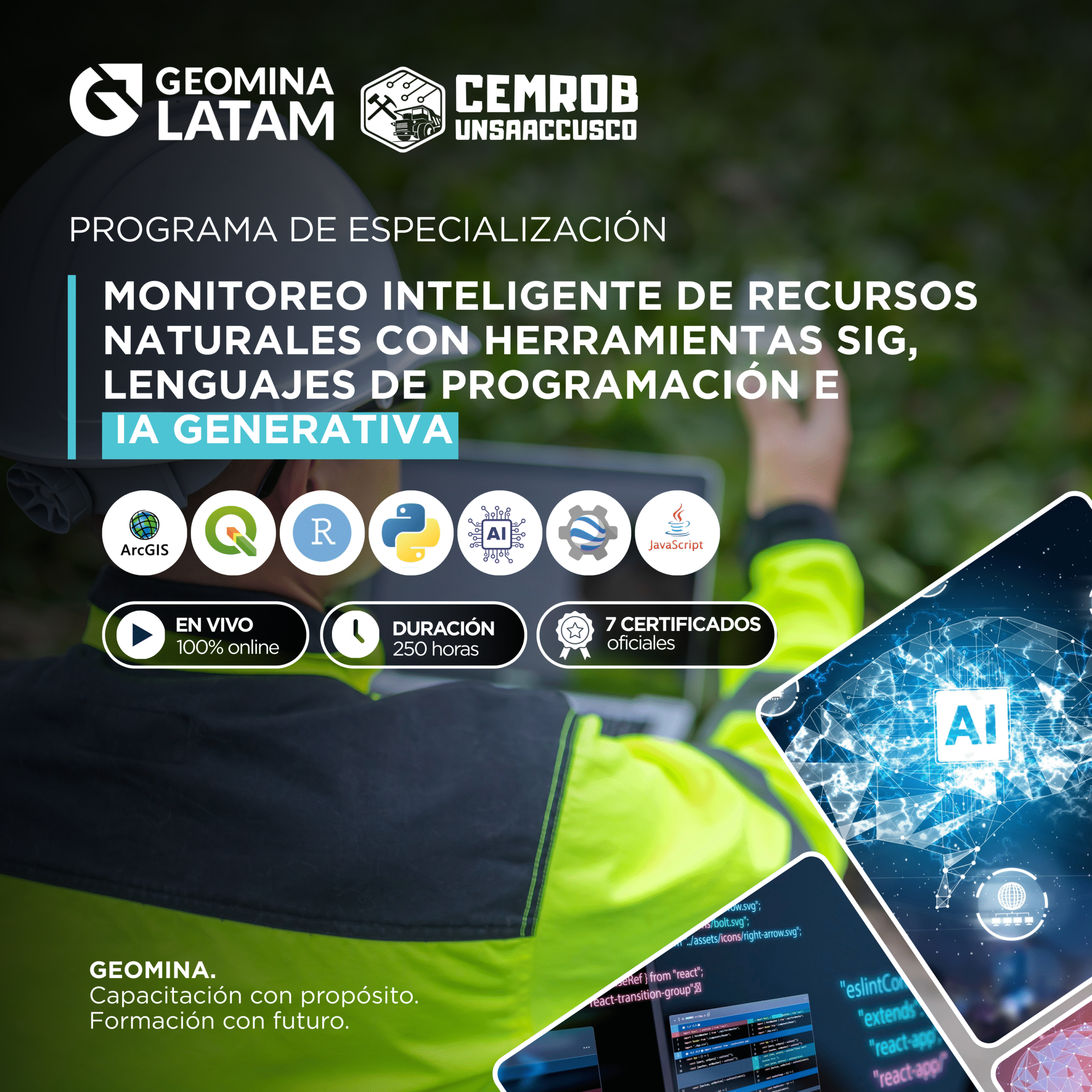 150625MIRNHSLPG MONITOREO INTELIGENTE DE RECURSOS NATURALES CON HERRAMIENTAS SIG, LENGUAJES DE PROGRAMACIÓN E IA GENERATIVA