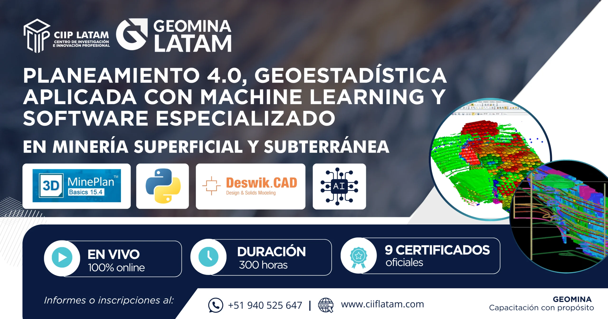 270725PGAMLSE PLANEAMIENTO 4.0, GEOESTADÍSTICA APLICADA CON MACHINE LEARNING Y SOFTWARE ESPECIALIZADO EN MINERÍA SUPERFICIAL Y SUBTERRÁNEA
