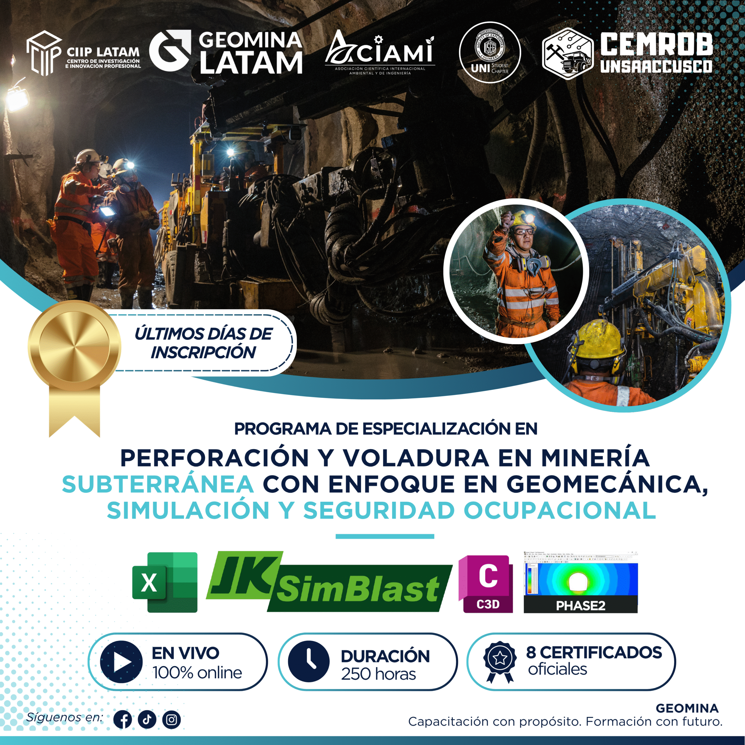 140625PVMSEGSO PERFORACIÓN Y VOLADURA EN MINERIA SUBTERRANEA CON ENFOQUE EN GEOMECÁNICA, SIMULACIÓN Y SEGURIDAD OCUPACIONAL