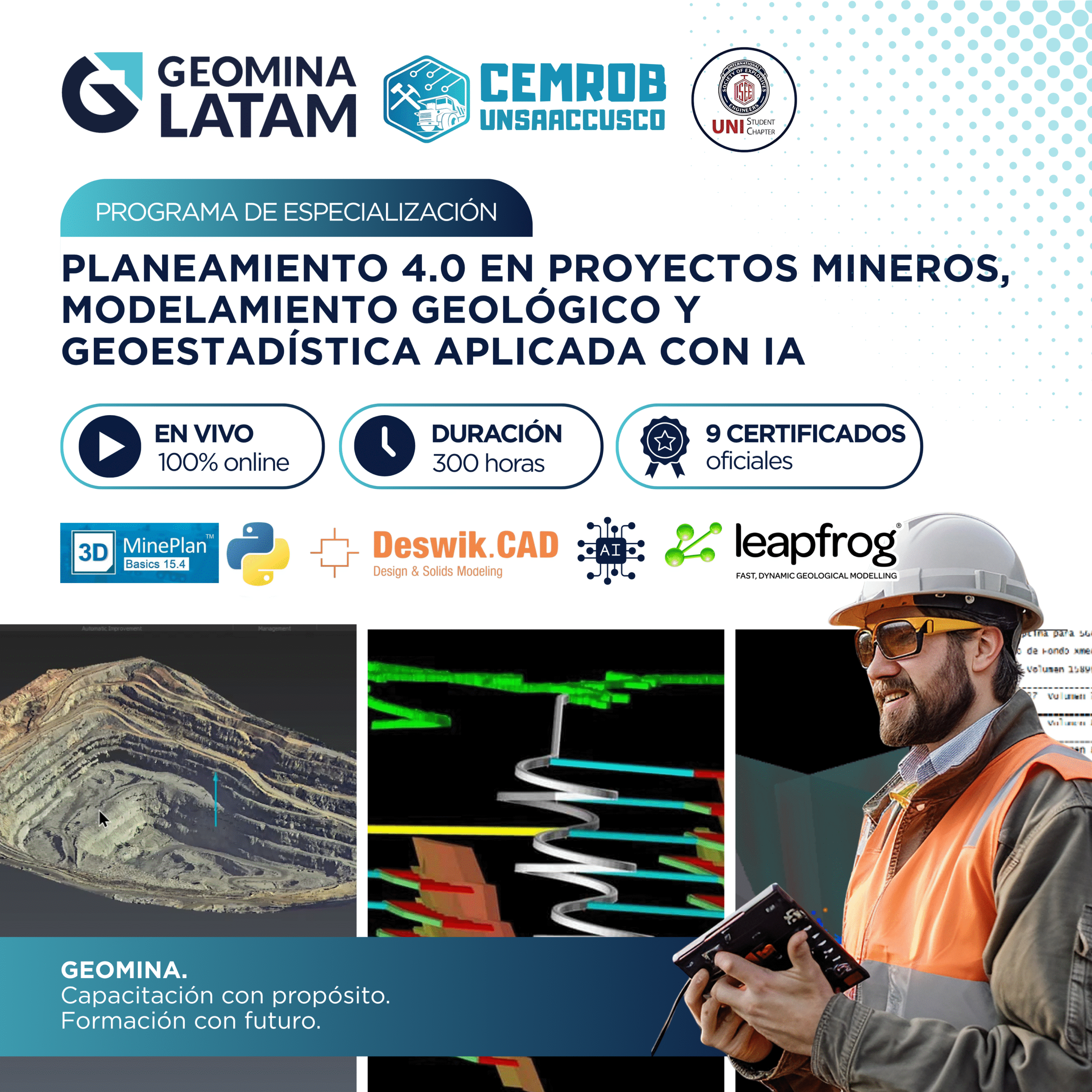 090825 PLANEAMIENTO 4.0, GEOESTADÍSTICA APLICADA CON MACHINE LEARNING Y SOFTWARE ESPECIALIZADO EN MINERÍA SUPERFICIAL Y SUBTERRÁNEA