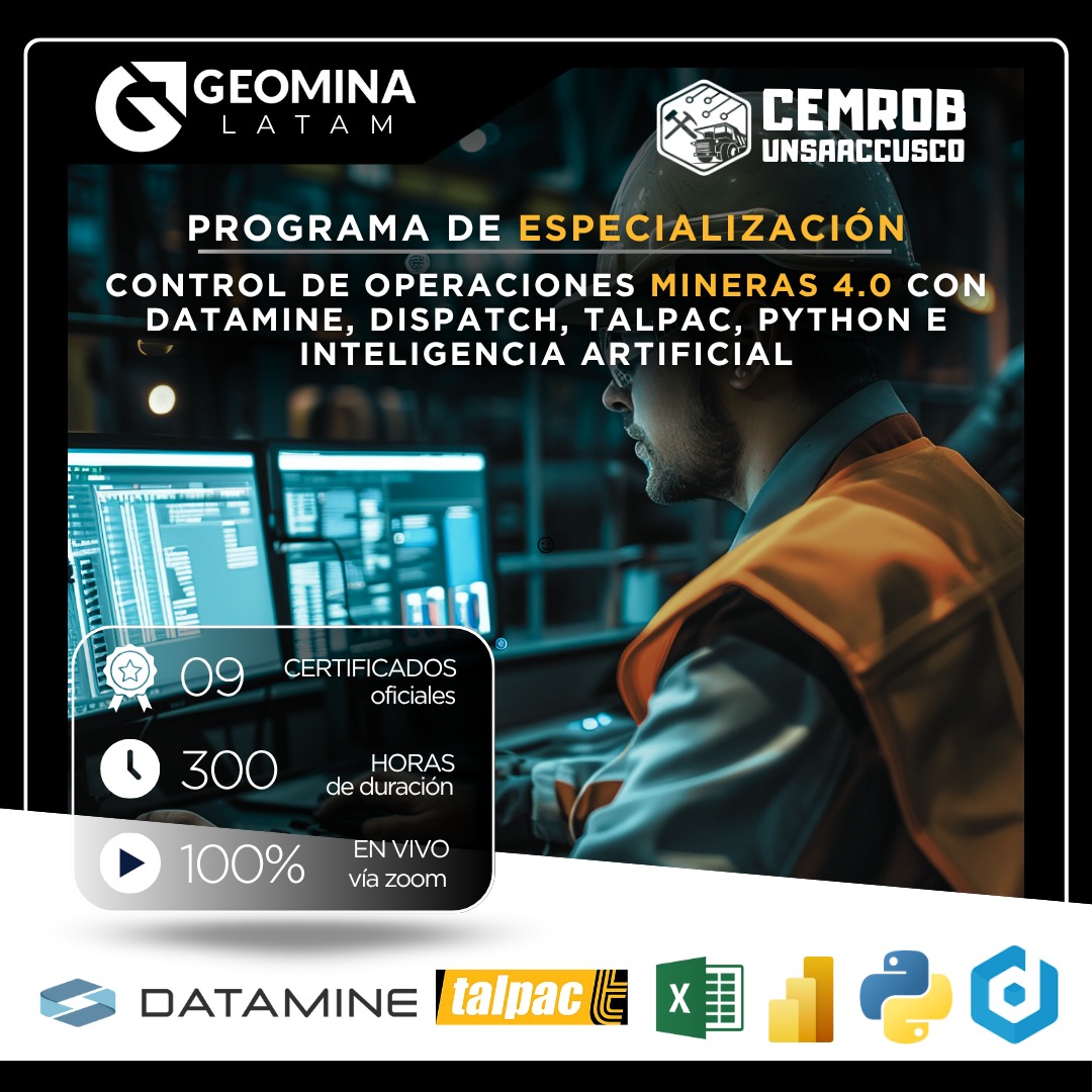 280925 CODDTPIA CONTROL DE OPERACIONES 4.0 CON DATAMINE, DISPATCH, TALPAC, PYTHON e INTELIGENCIA ARTIFICIAL