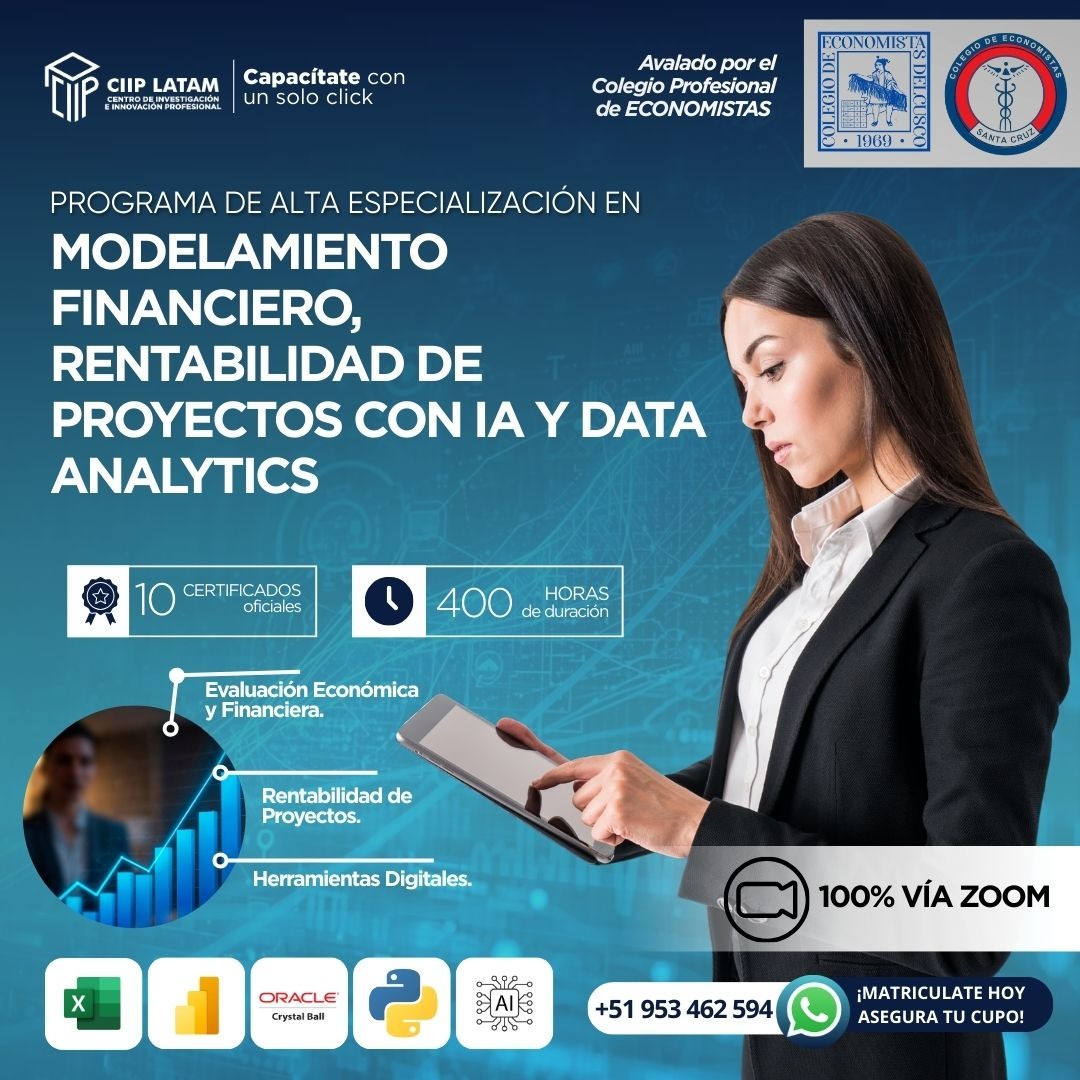 131225MFRPIDA MODELAMIENTO FINANCIERO, RENTABILIDAD DE PROYECTOS CON IA Y DATA ANALYTICS