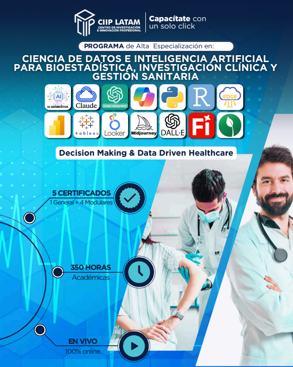 170526 CIENCIA DE DATOS E INTELIGENCIA ARTIFICIAL PARA BIOESTADISTICA E INVESTIGACION CLINICA