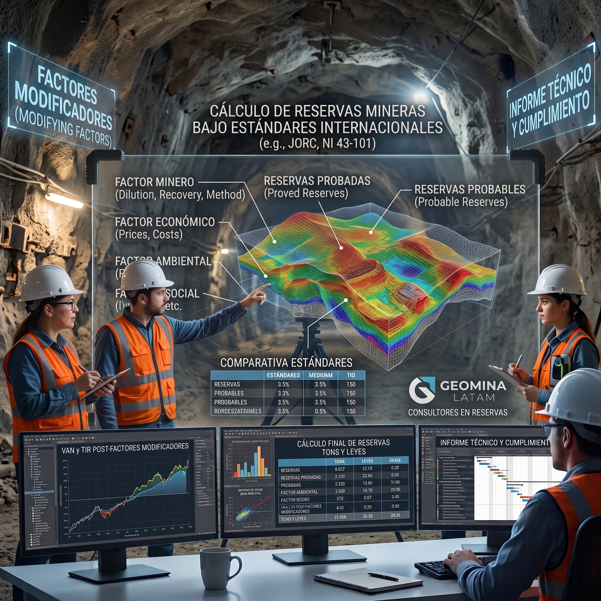 GE-008 CÁLCULO DE RESERVAS MINERAS Y FACTORES MODIFICADORES BAJO ESTÁNDARES INTERNACIONALES
