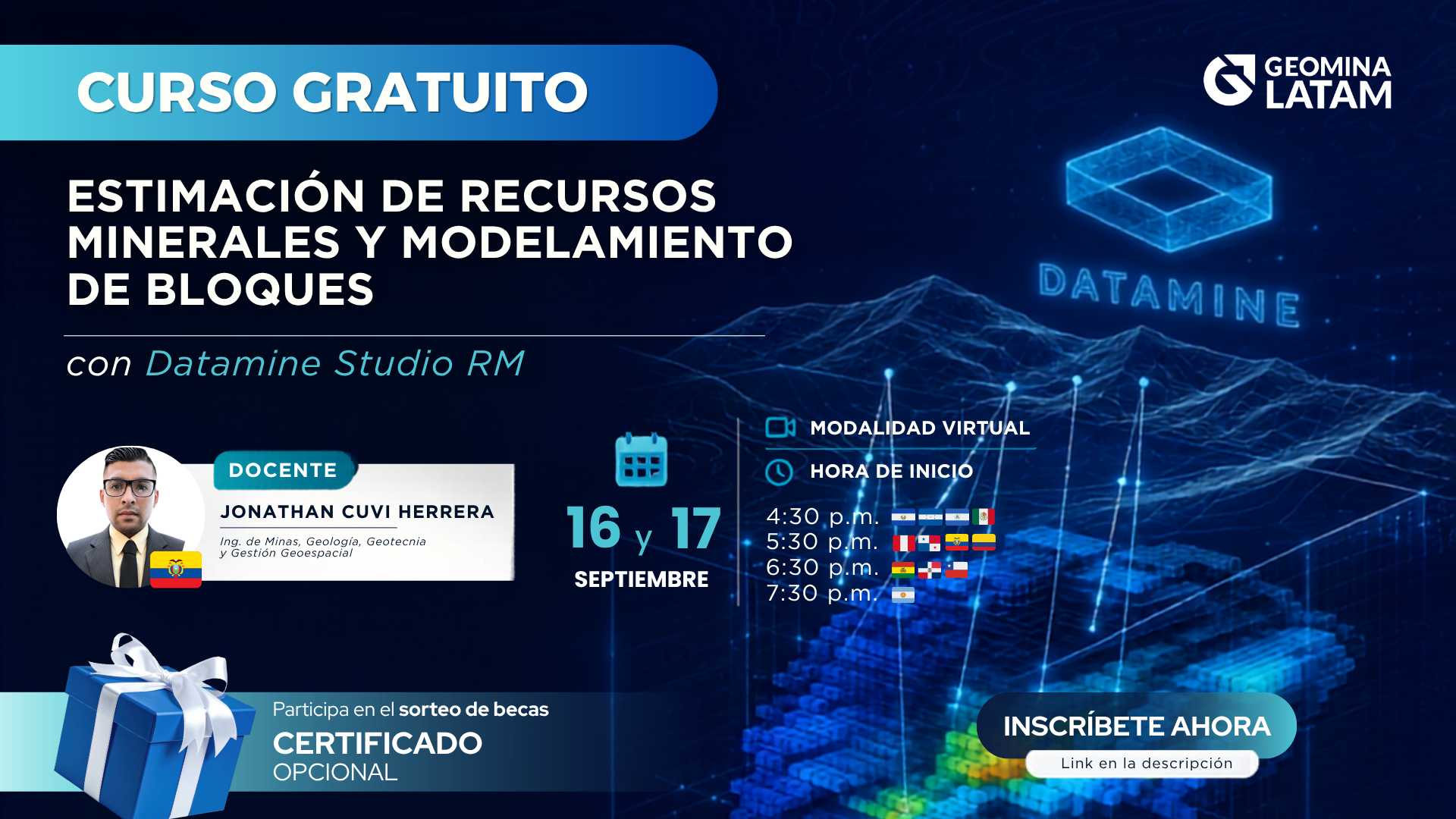160926CU Estimacion de Recursos Minerales y Modelamiento de Bloques con Datamine Studio RM