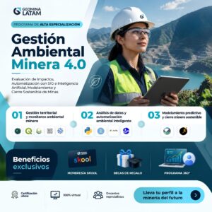 260926PAEGAM PROGRAMA DE ALTA ESPECIALIZACION EN GESTIÓN AMBIENTAL MINERA 4.0 : Evaluación de Impactos, Automatizacion con SIG e IA , Modelamiento y Cierre sostenible de Minas