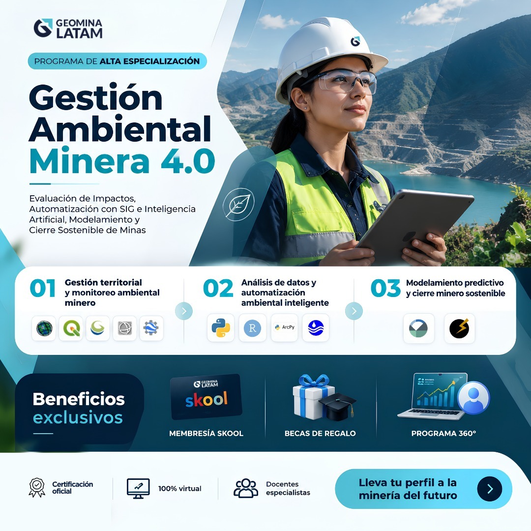 260926PAEGAM PROGRAMA DE ALTA ESPECIALIZACION EN GESTIÓN AMBIENTAL MINERA 4.0 : Evaluación de Impactos, Automatizacion con SIG e IA , Modelamiento y Cierre sostenible de Minas