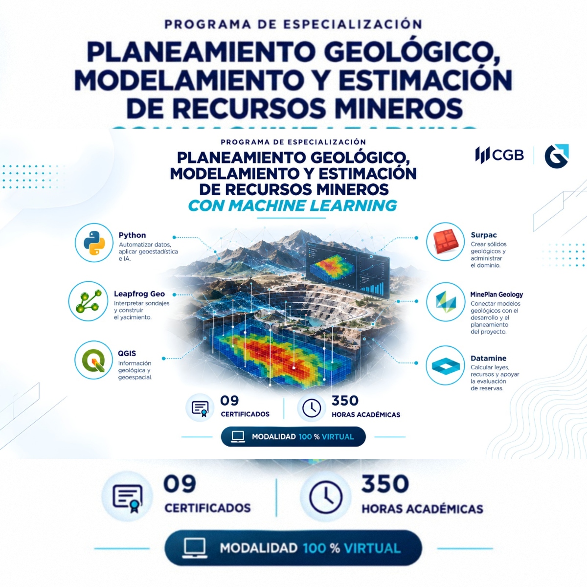 031026PGMERML PROGRAMA DE ALTA ESPECIALIACION EN PLANEAMIENTO GEOLÓGICO, MODELAMIENTO Y ESTIMACIÓN DE RECURSOS MINEROS CON MACHINE LEARNING