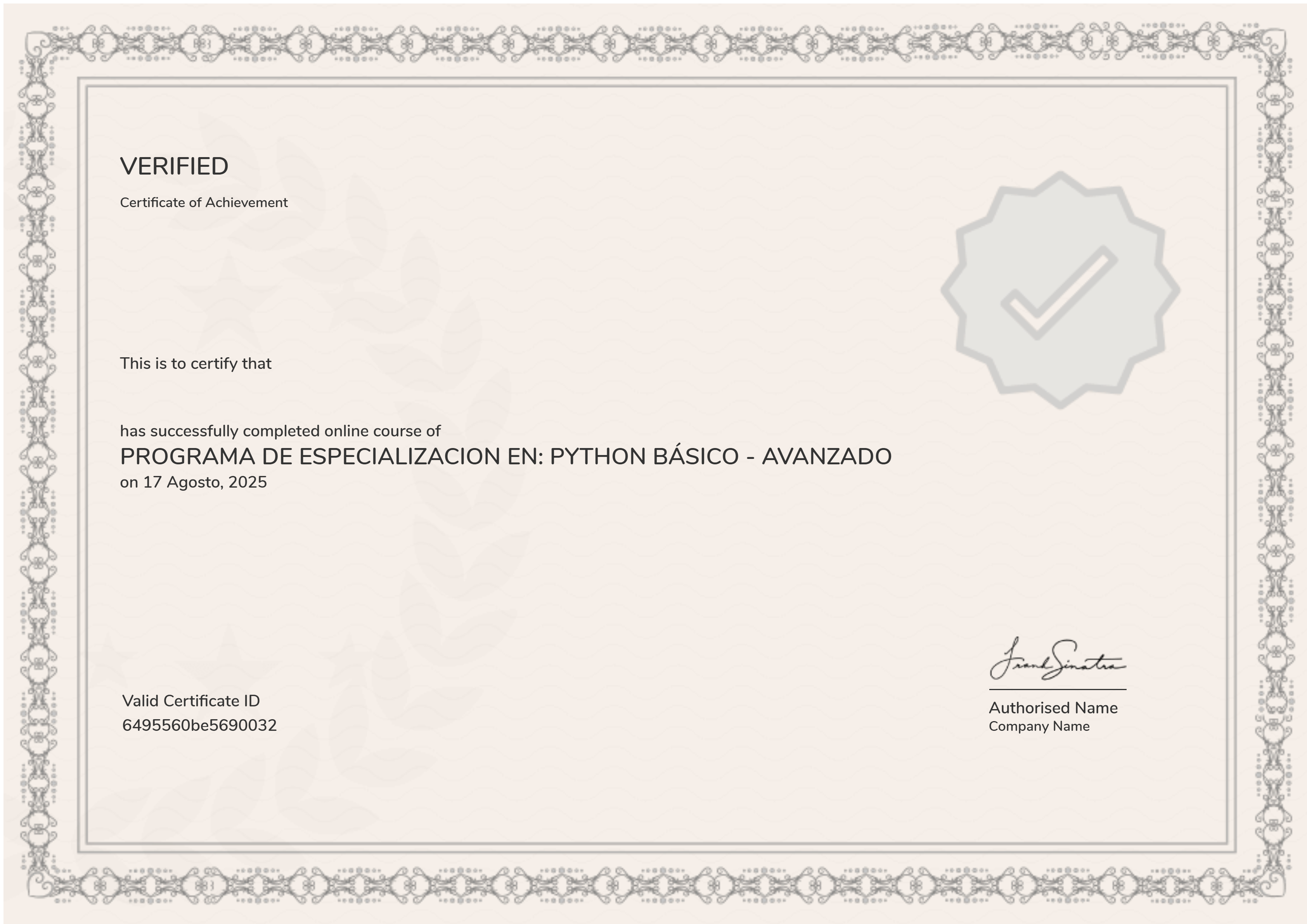 PROGRAMA DE ESPECIALIZACION EN: PYTHON BÁSICO - AVANZADO